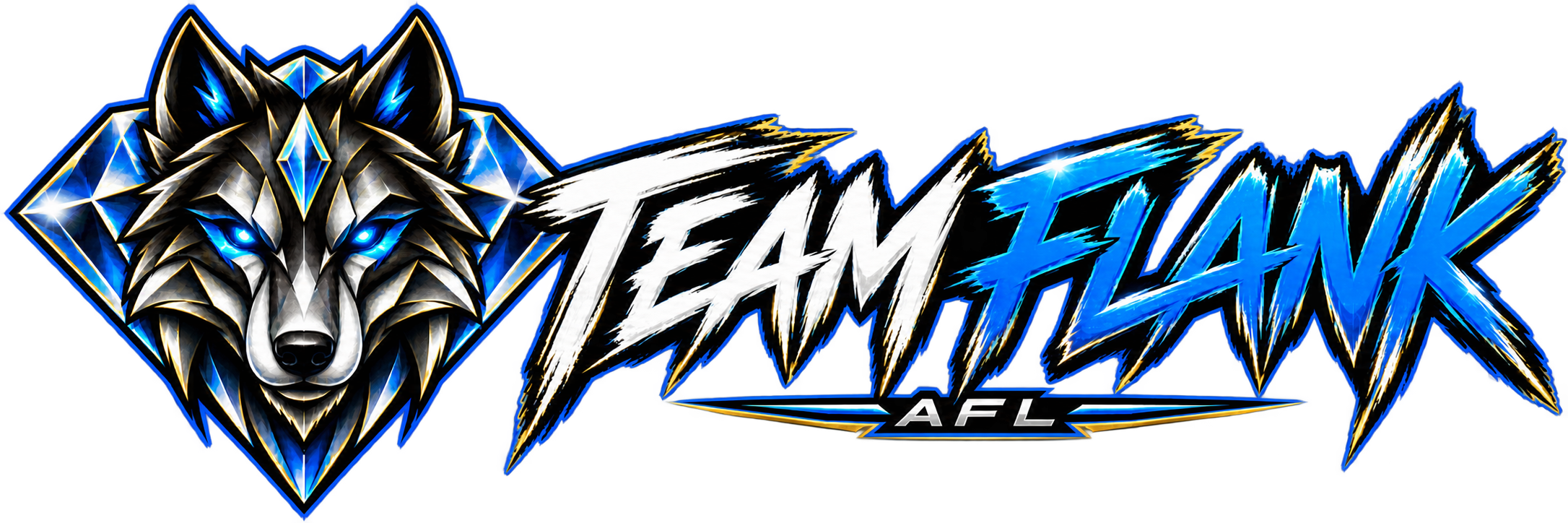 Team Flank AFL wolf and diamond logo